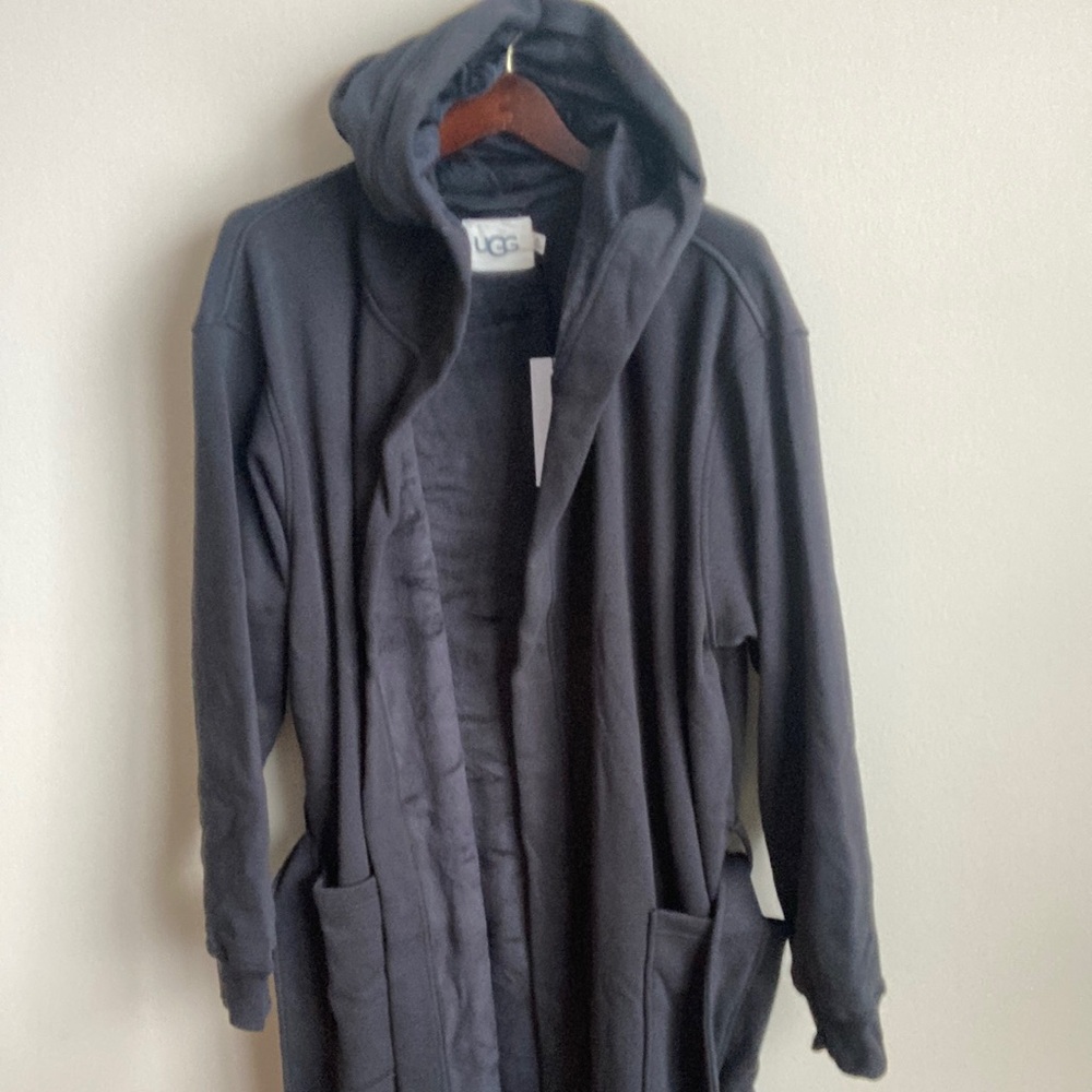 UGG Men's Leeland Cotton-Stretch Hooded Robe size M/L